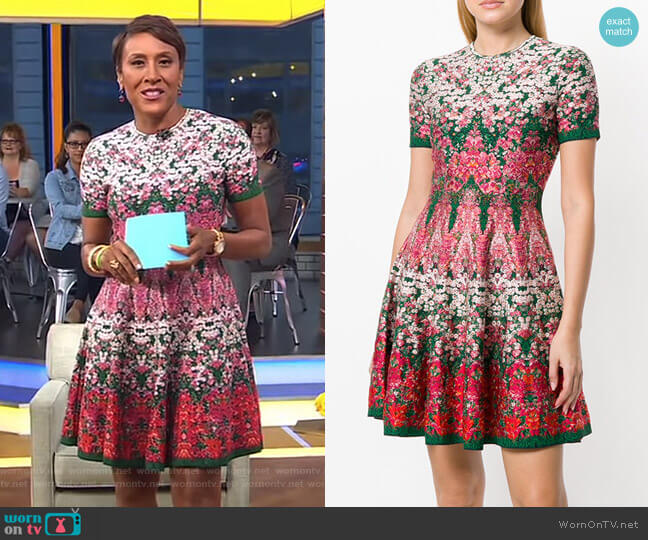 Floral Printed Dress by Alexander McQueen worn by Robin Roberts on Good Morning America