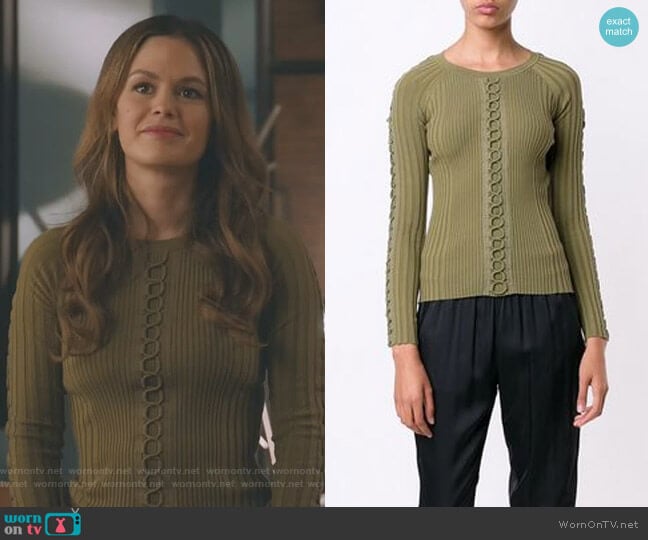 Lace-Up Detail Sweater by Alexander Wang worn by Samantha Swift (Rachel Bilson) on Take Two