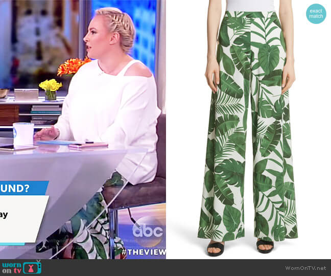 Athena Print Wide Leg Pants by Alice + Olivia worn by Meghan McCain on The View