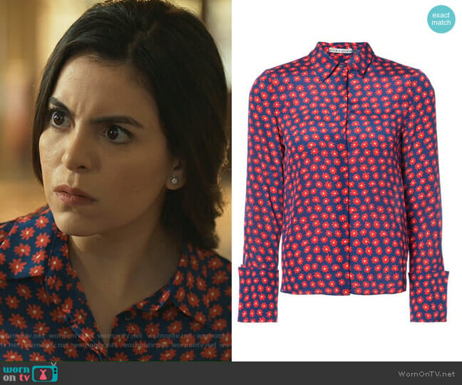 Daisy Print Shirt by Alice + Olivia worn by Isabela Vargas (Idalia Valles) on Queen of the South