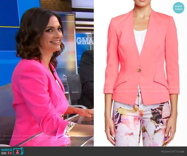 Alisya Ponte Knit Jacket by Ted Baker worn by Paula Faris on Good Morning America