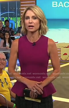 Amy’s purple peplum top on Good Morning America