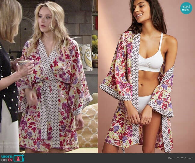 Anthropologie Northern Garden Kimono  worn by Summer Newman (Hunter King) on The Young and the Restless