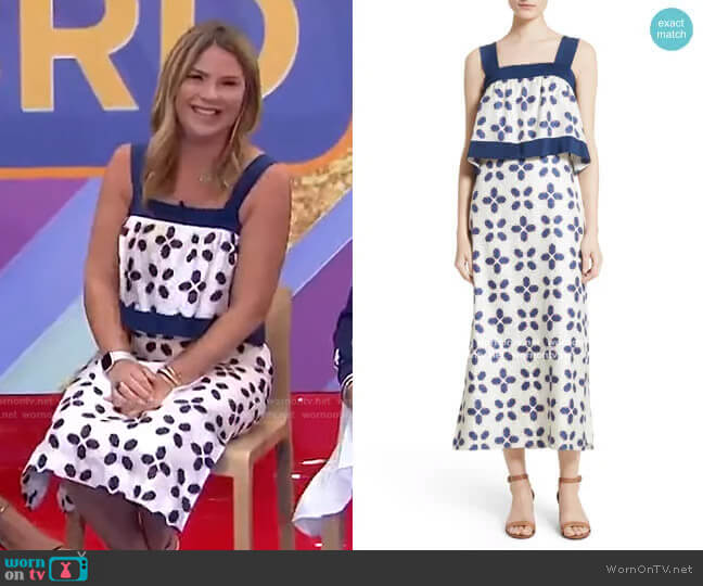 WornOnTV: Jenna's white beetle print midi dress on Today | Jenna Bush Hager  | Clothes and Wardrobe from TV