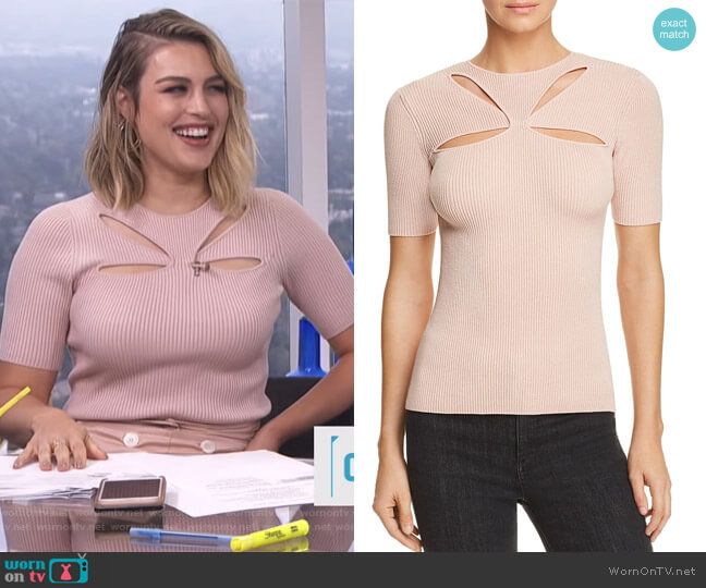 Heart & Soul Cutout Sweater by Bailey 44 worn by Carissa Loethen Culiner on E! News