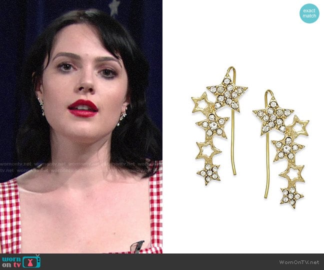 Bar III Gold-Tone Pavé Stars Ear Crawler worn by Tessa Porter (Cait Fairbanks) on The Young and the Restless