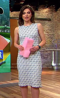 Bianna’s white sleeveless tweed dress on CBS This Morning