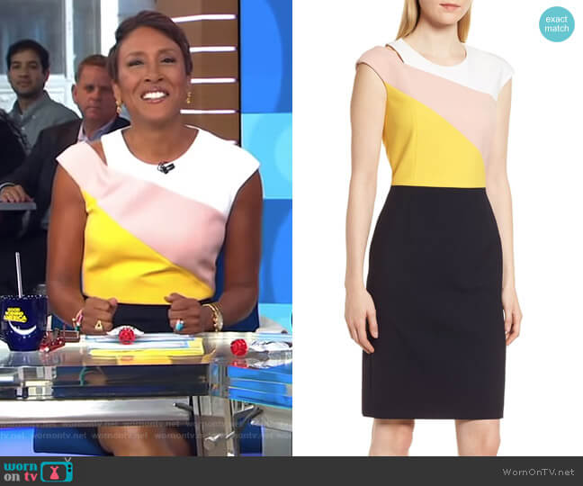 WornOnTV: Robin’s colorblock cutout dress on Good Morning America ...
