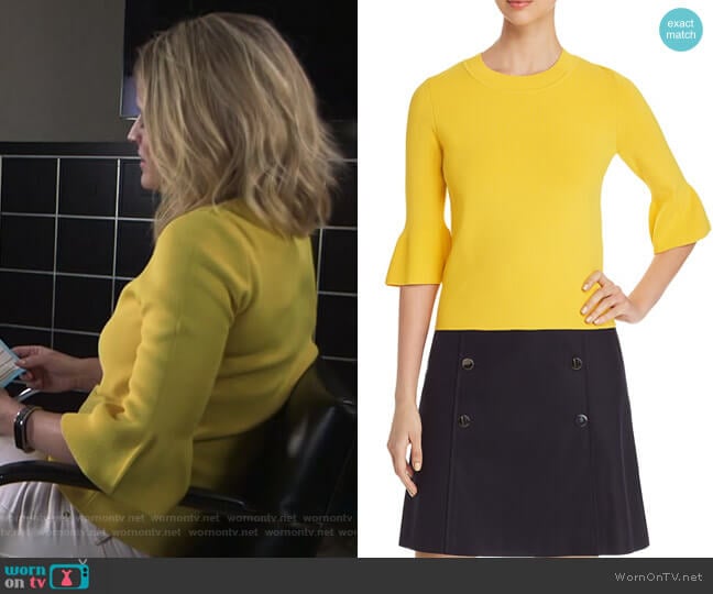 Fenella Bell-Sleeve Top by Boss worn by Sara Haines on Good Morning America