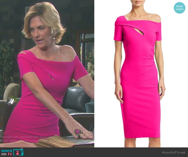 Cutout Knee-Length Dress by Chiara Boni La Petite Robe worn by Eve Donovan (Kassie DePaiva) on Days of our Lives