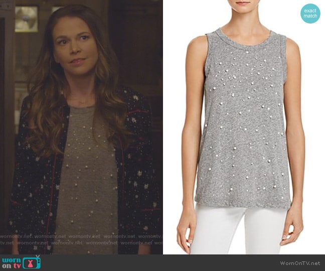 The Muscle Faux Pearl Tee by Current/Elliott worn by Liza Miller (Sutton Foster) on Younger