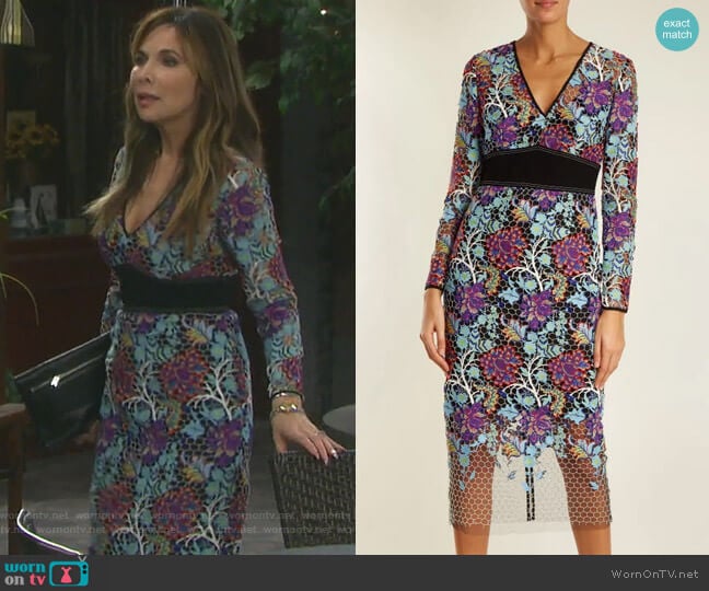 WornOnTV: Kate’s blue floral lace dress on Days of our Lives | Lauren ...