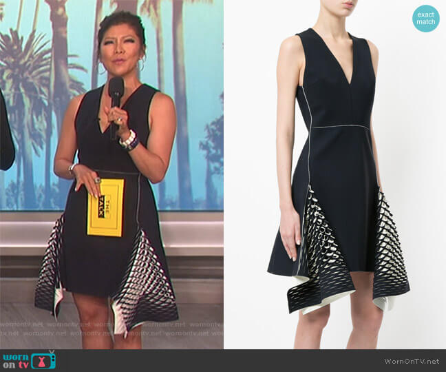 bias perforated mini dress by Dion Lee worn by Julie Chen on The Talk