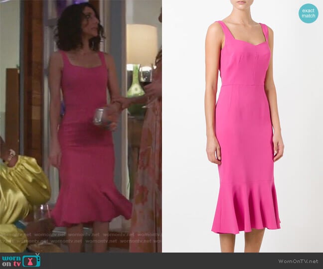 Peplum Hem Midi Dress by Dolce & Gabbana worn by Delia (Necar Zadegan) on Girlfriends Guide to Divorce