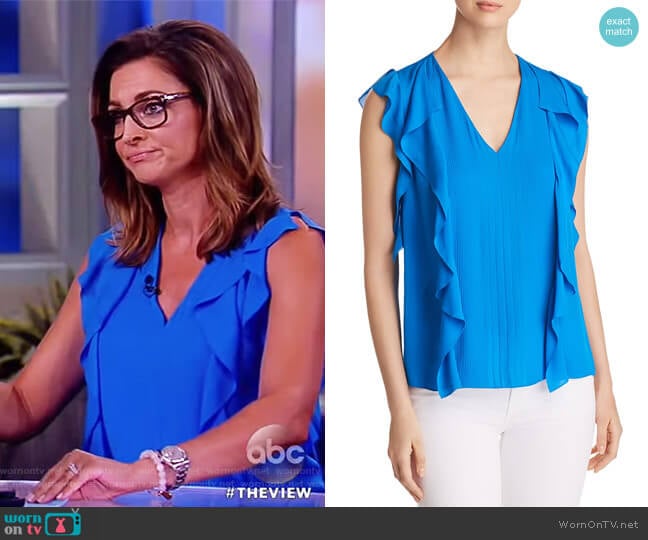 Dovie Ruffled Silk Top by Elie Tahari  worn by Paula Faris on The View