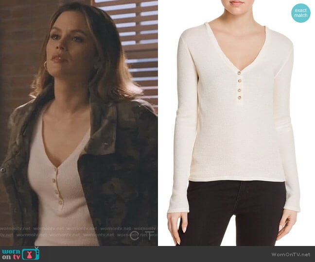 Ester Thermal Henley Top by Elizabeth and James worn by Samantha Swift (Rachel Bilson) on Take Two