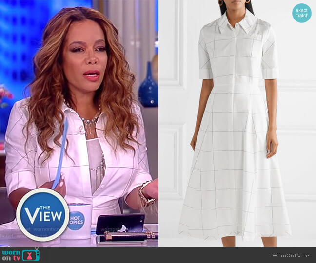 WornOnTV: Sunny’s white checked shirtdress on The View | Sunny Hostin ...