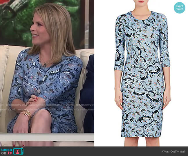 Floral-Print Jersey Dress by Erdem worn by Jenna Bush Hager on Today