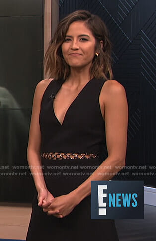 Erin’s black ring waist detail dress on E! News