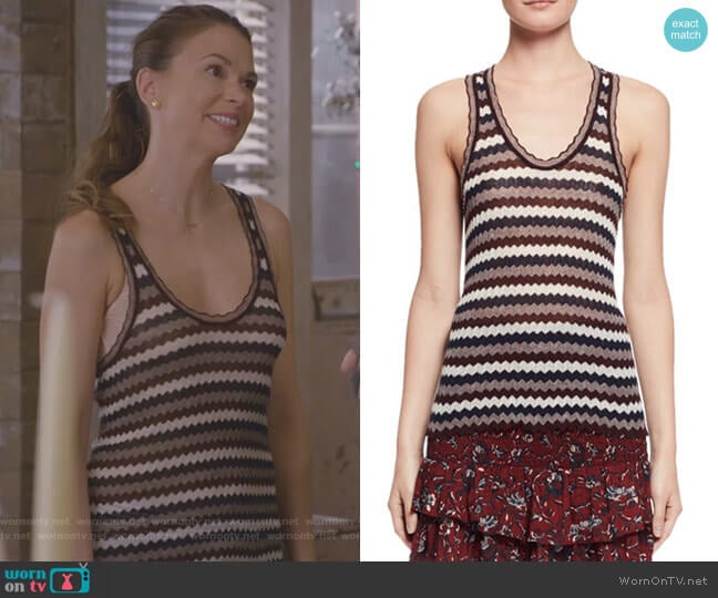 Amory Zigzag Racerback Top by Etoile Isabel Marant worn by Liza Miller (Sutton Foster) on Younger