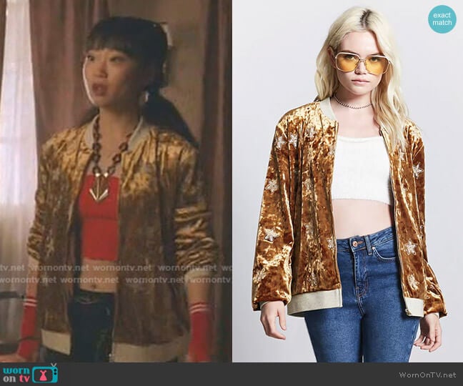 Contemporary Velvet Jacket by Forever 21 worn by Monica (Alice Lee) on Take Two