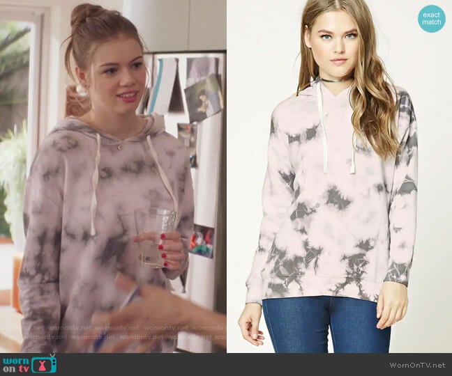 Tie-Dye Print Hoodie by Forever 21 worn by Lilly McCarthy Novak (Conner Dwelly) on Girlfriends Guide to Divorce