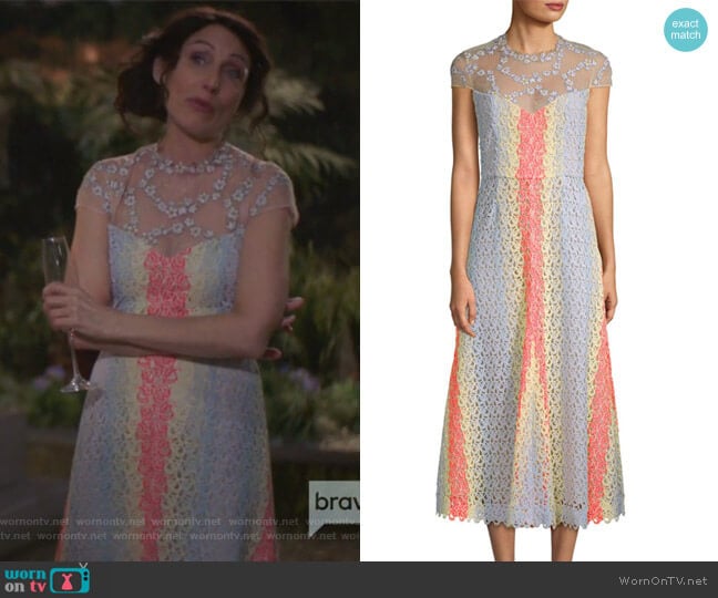 Putman Lace Midi Dress by Gabriela Hearst worn by Abby McCarthy (Lisa Edelstein) on Girlfriends Guide to Divorce