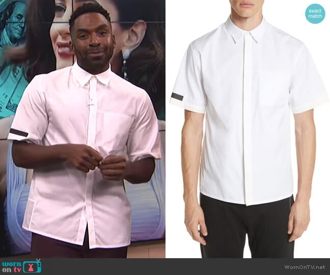 Short Sleeve Shirt by Helmut Lang worn by Justin Sylvester on E! News