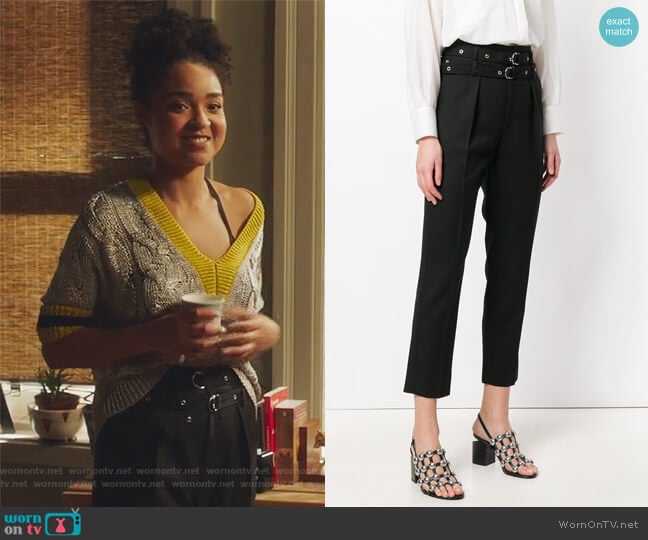 buckled cropped trousers by IRO worn by Kat Edison (Aisha Dee) on The Bold Type