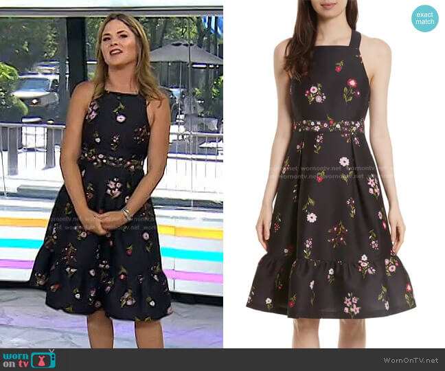 In Bloom Printed Fit-&-Flare Knee-Length Dress by Kate Spade worn by Jenna Bush Hager on Today