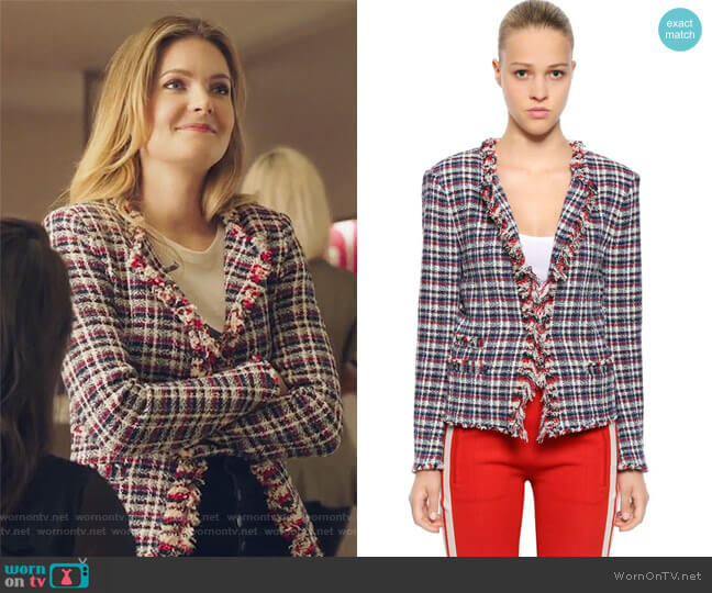 Checked Tweed Jacket by Isabel Marant Etoile worn by Sutton (Meghann Fahy) on The Bold Type