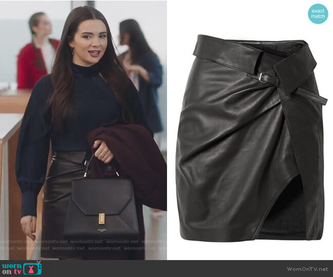 Baixa leather wrap mini skirt by Isabel Marant worn by Jane Sloan (Katie Stevens) on The Bold Type