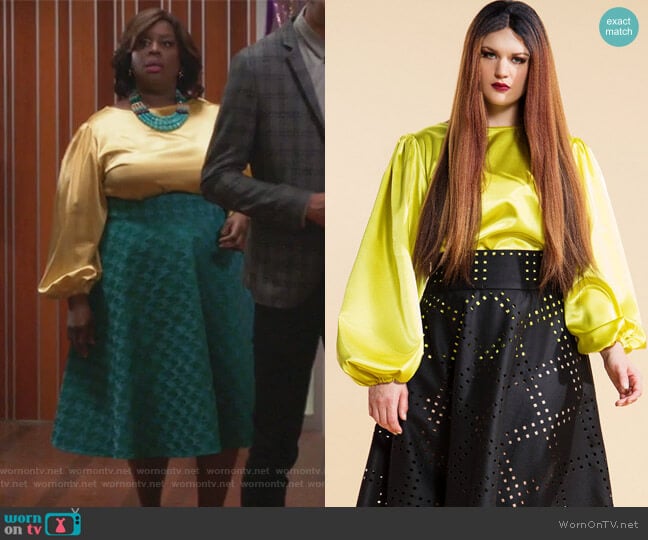 Trumpet Blouse by  Jibri worn by Barbara (Retta) on Girlfriends Guide to Divorce