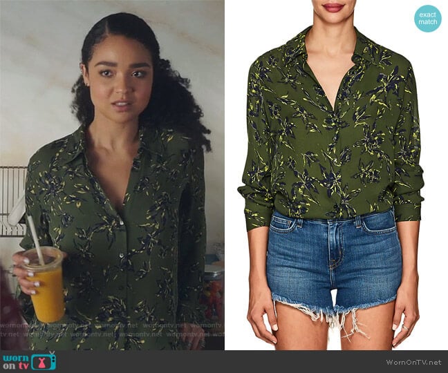 Nina Floral-Print Silk Blouse by L'Agence worn by Kat Edison (Aisha Dee) on The Bold Type