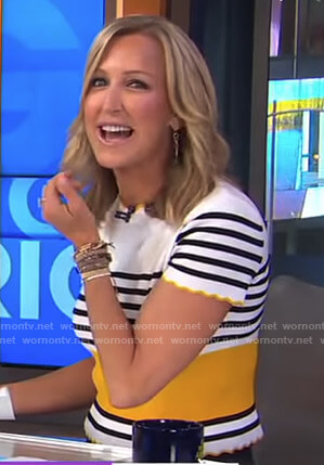 Lara’s yellow striped top on Good Morning America