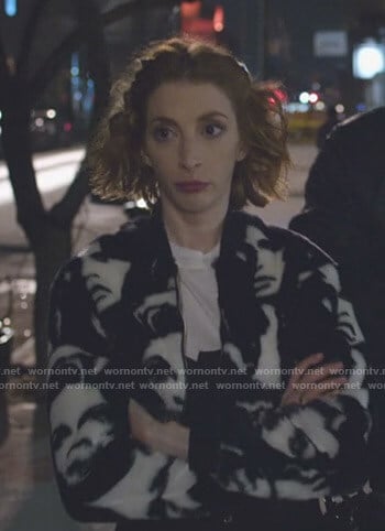 Lauren's face print bomber jacket on Younger