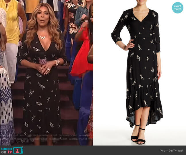Floral Print Wrap Maxi Dress by Love Stitch worn by Wendy Williams on The Wendy Williams Show