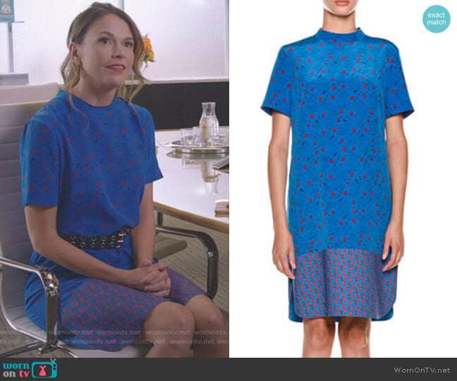 Short-Sleeve Floral-Print Dress by Marni worn by Liza Miller (Sutton Foster) on Younger