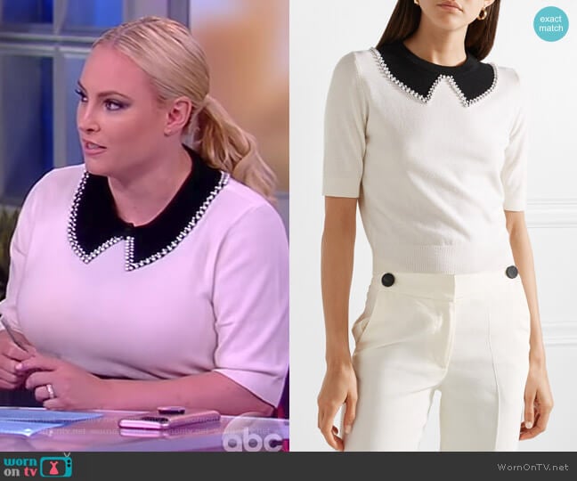 Embellished cashmere sweater by Michael Kors worn by Meghan McCain on The View