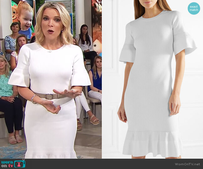 WornOnTV: Megyn’s white ribbed bell sleeve dress on Megyn Kelly Today ...
