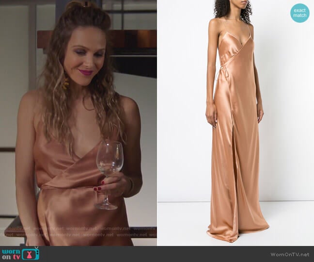 Strappy Wrap Gown by Michelle Mason  worn by Phoebe Wells (Beau Garrett) on Girlfriends Guide to Divorce