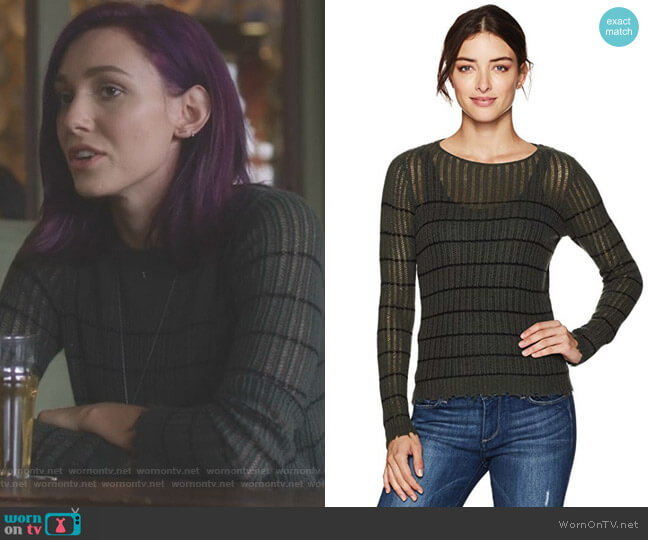 Stripped Distressed Cashmere Sweater by Minnie Rose  worn by Alannah (Rainee Blake) on Nashville