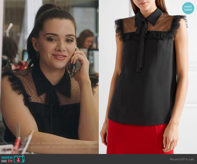 WornOnTV: Jane’s black tieneck sleeveless top on The Bold Type | Katie ...