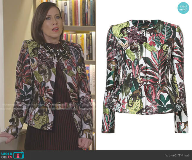 Printed Jacket by Oscar de la Renta worn by Diana Trout (Miriam Shor) on Younger