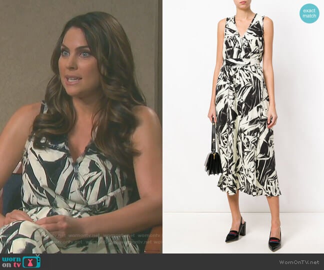 Printed Midi Dress by Proenza Schouler worn by Chloe Lane (Nadia Bjorlin) on Days of our Lives