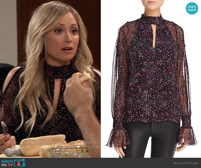 Parker Sabrina Confetti Print Blouse worn by Lulu Spencer Falconeri (Emme Rylan) on General Hospital