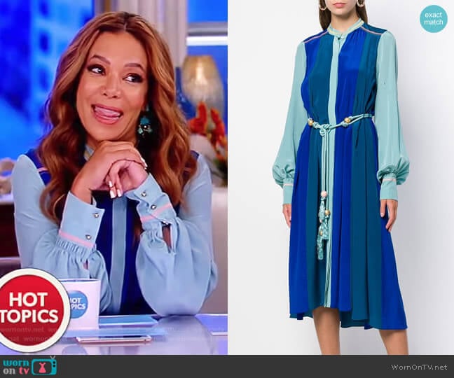 WornOnTV: Sunny’s blue panelled shirtdress on The View | Sunny Hostin ...