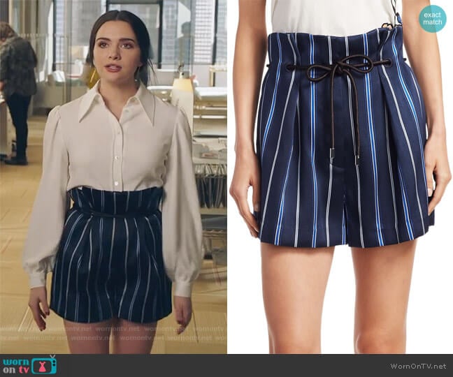 Striped Shorts by Phillip Lim 3.1 worn by Jane Sloan (Katie Stevens) on The Bold Type