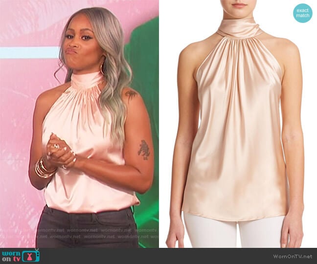 Paige Halter Silk Top by Ramy Brook worn by Eve on The Talk