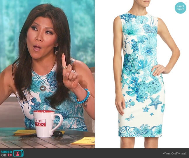 Coral Reef Dress by Roberto Cavalli worn by Julie Chen on The Talk